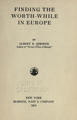 Finding the worth-while in Europe