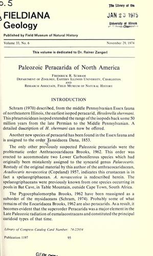Paleozoic Peracarida of North America