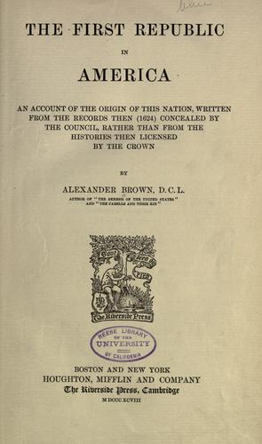 The first republic in America