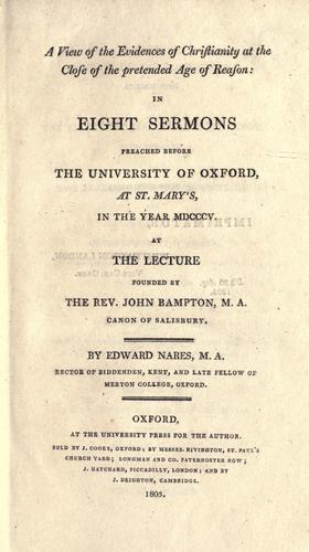 A view of the evidences of Christianity at the close of the pretended age of reason