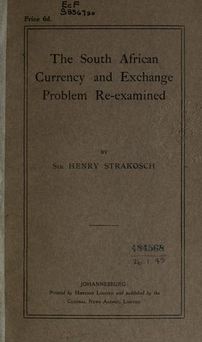 The South African currency and exchange problem reexamined