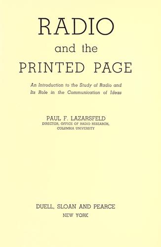 Radio and the printed page