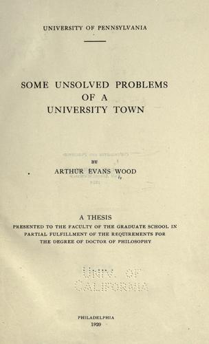Some unsolved problems of a university town