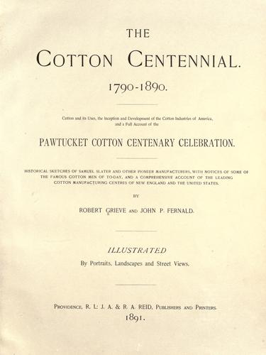 The cotton centennial, 1790-1890