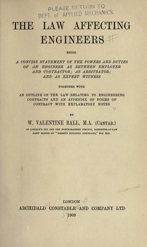 The law affecting engineers