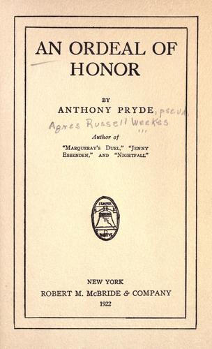 An ordeal of honor