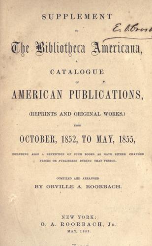 Supplement to the Bibliotheca americana