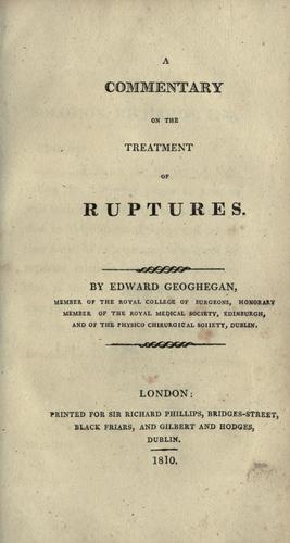 A Commentary on the treatment of ruptures