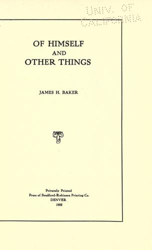 Of himself and other things