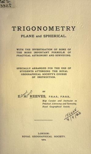 Trigonometry, plane and spherical