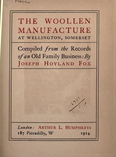 The woollen manufacture at Wellington, Somerset