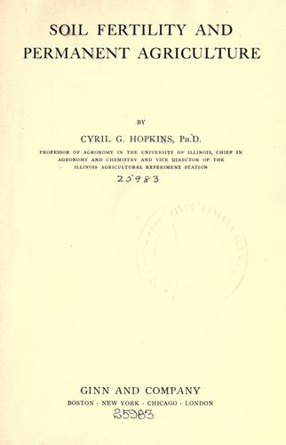 Soil fertility and permanent agriculture