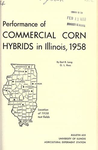 Performance of commercial corn hybrids in Illinois, 1958