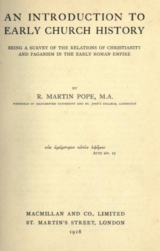 An introduction to early church history