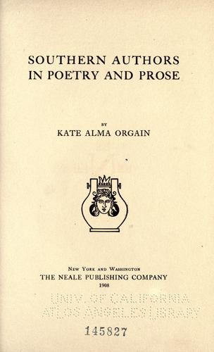 Southern authors in poetry and prose
