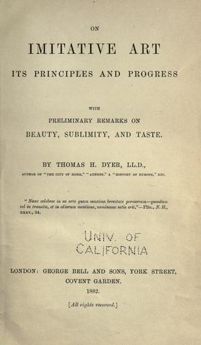 On imitative art: its principles and progress