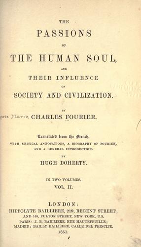 The passions of the human soul