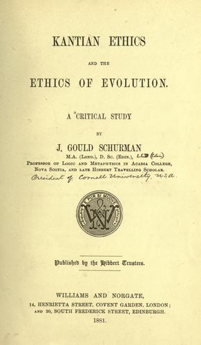 Kanthian ethics and the ethics of evolution
