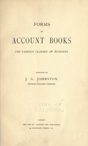 Forms of account books for various classes of business