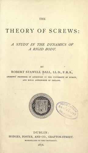 Theory of screws