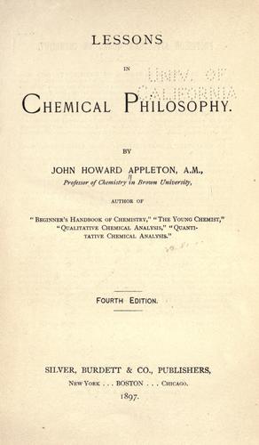 Lessons in chemical philosophy
