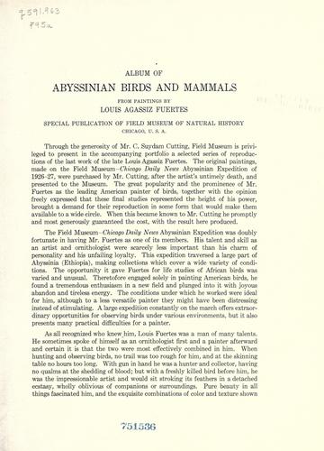 Album of Abyssinian birds and mammals