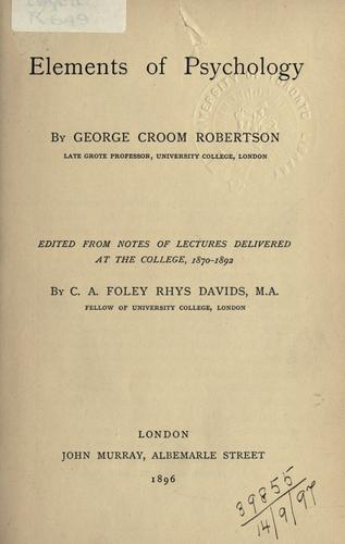 Elements of psychology