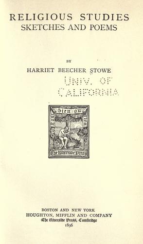 Religious studies, sketches and poems
