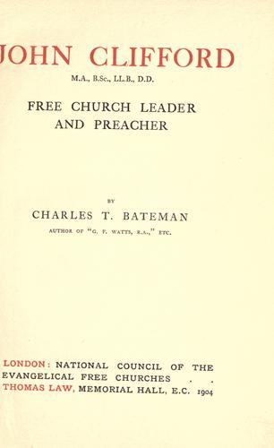 John Clifford, M.A., B.Sc., LL.B., D.D