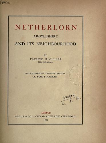 Netherlorn, Argyllshire and its neighbourhood