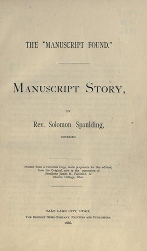 The "manuscript found."