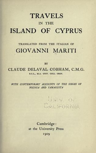 Travels in the island of Cyprus