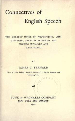 Connectives of English speech