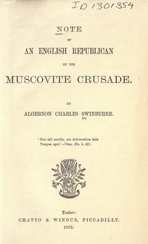 Note of an English republican on the Muscovite crusade