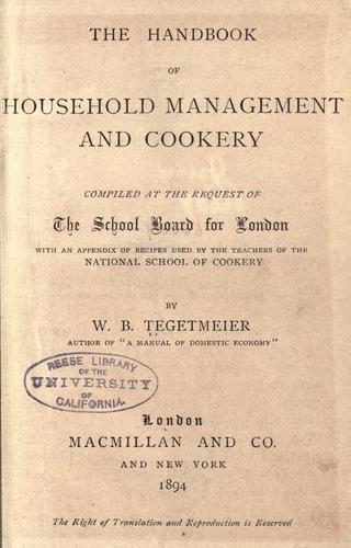 The handbook of household management and cookery