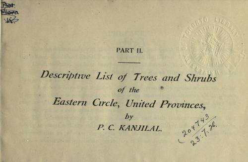 Descriptive list of trees and shrubs