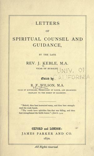 Letters of spiritual counsel and guidance