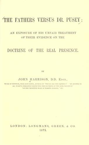 The fathers versus Dr. Pusey