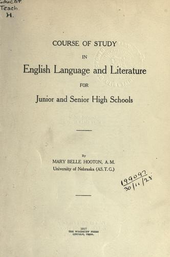 Course of study in English language and literature for Junior and Senior High Schools