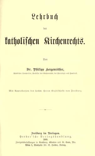Lehrbuch des katholischen Kirchenrechts