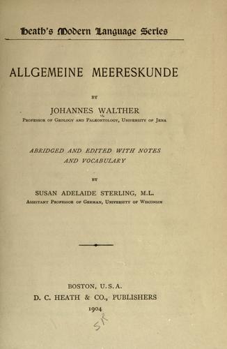 Allgemeine meereskunde