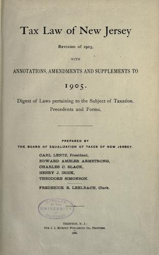 Tax law of New Jersey