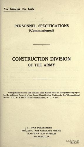 Personnel specifications (commissioned)