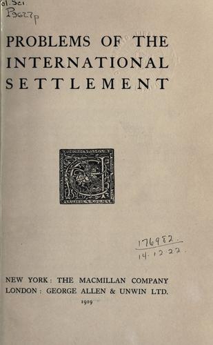 Problems of the international settlement