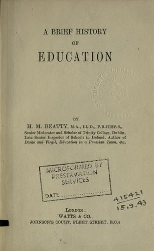 A brief history of education