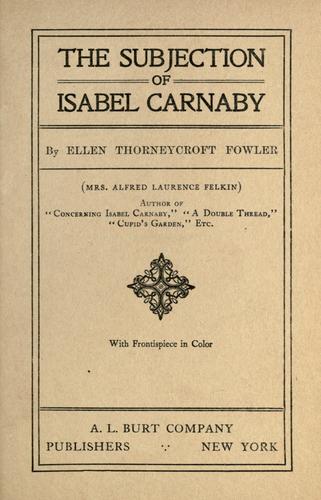 The subjection of Isabel Carnaby