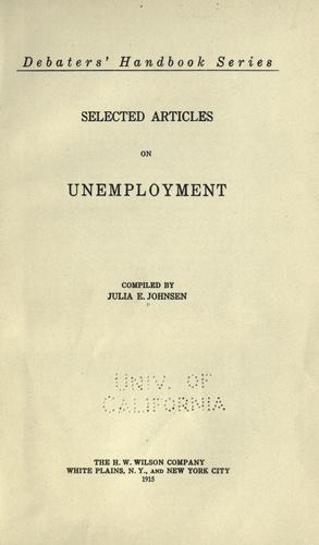 Selected articles on unemployment