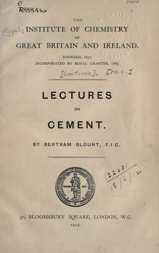 Lectures on cement