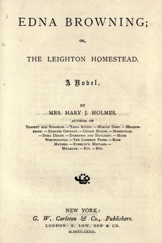Edna Browning, or, The Leighton homestead