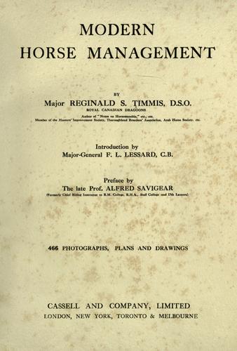 Modern horse management